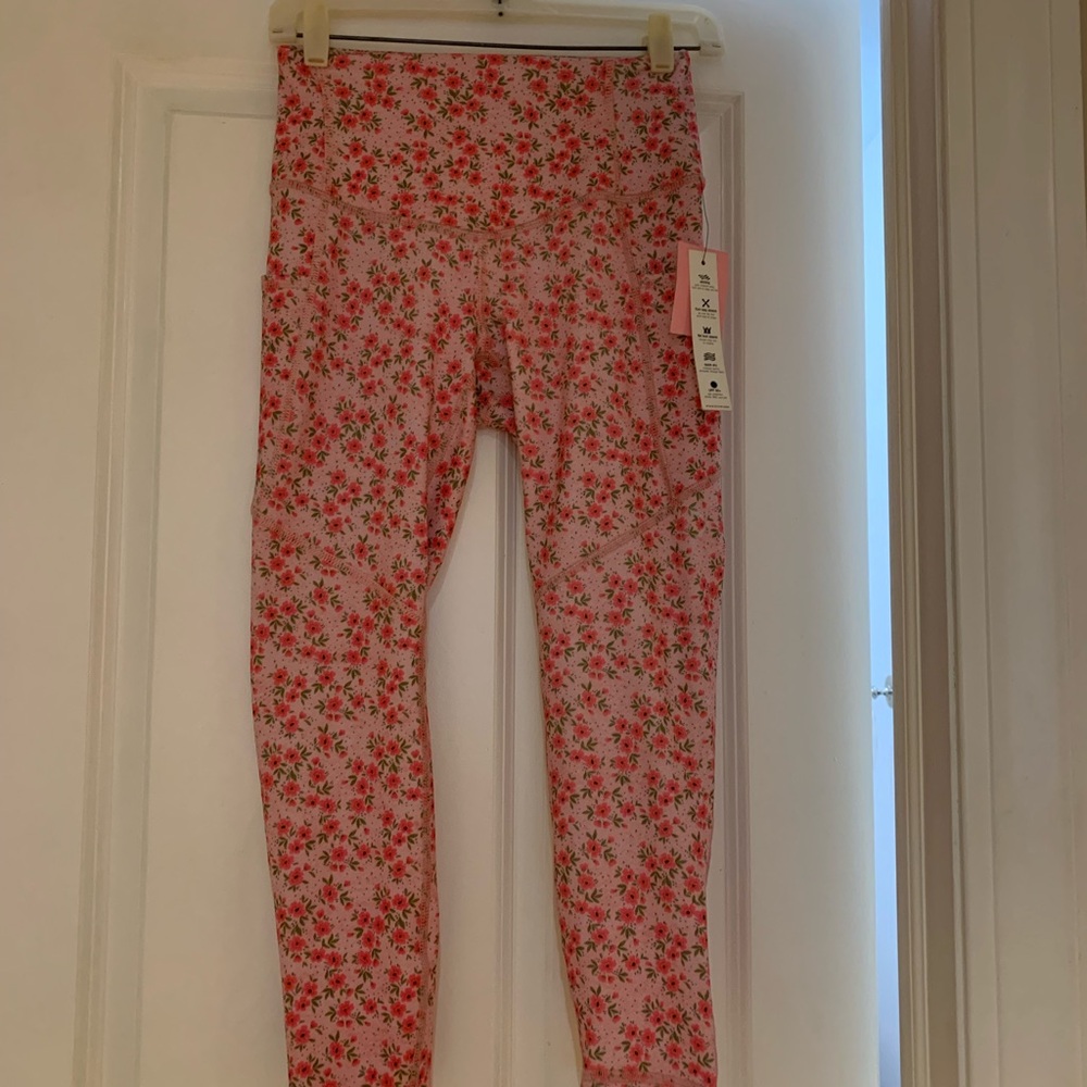 Evolution and Creation Pink Floral Kids Leggings